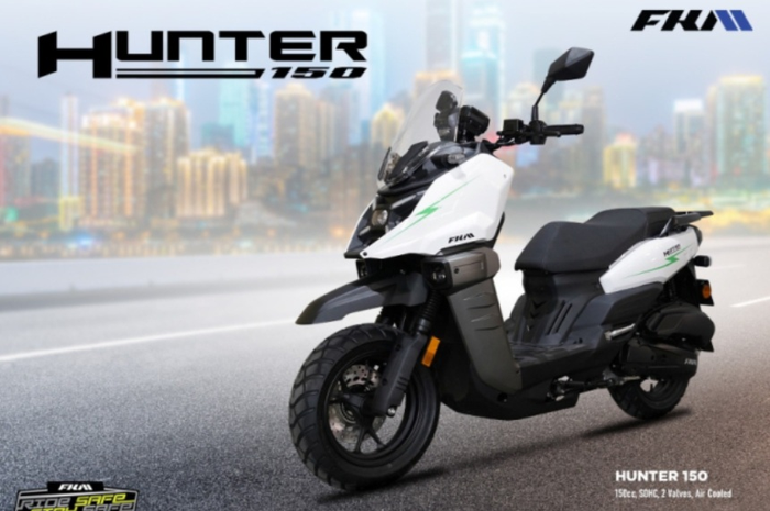 Muncul Skutik Crossover Baru FKM Hunter 150, Terinspirasi BMW R 1300GS